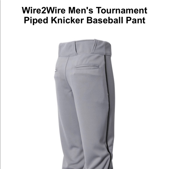 Wire2Wire Men's Tournament Piped Knicker Baseball Pants - Picture 2 of 3